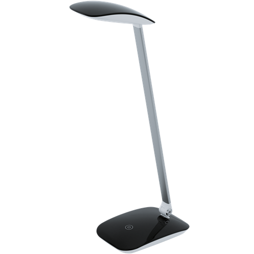 Cajero LED bordlampe i Sort plastik med Touch lysdæmper, 4,5W LED, bredde 10 cm, dybde 15 cm, højde 50 cm.